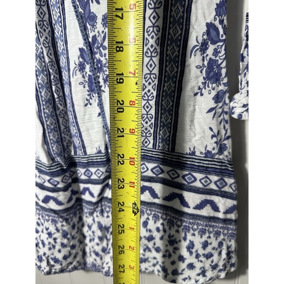 Altar'd State Dress Small S Blue White Floral Boho Festival Lace Trim Crochet - Picture 4 of 7
